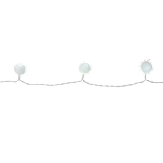 40ct. Cool White Iridescent Snowball LED Christmas String Lights {1}