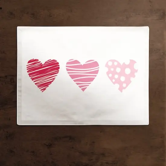 Tri Hearts Poly Twill Placemat {3}