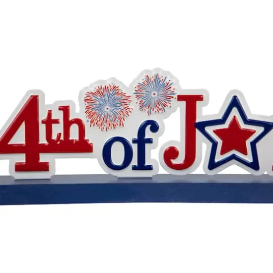 11.5" Fireworks 4th of July Patriotic Metal Tabletop Sign {5}