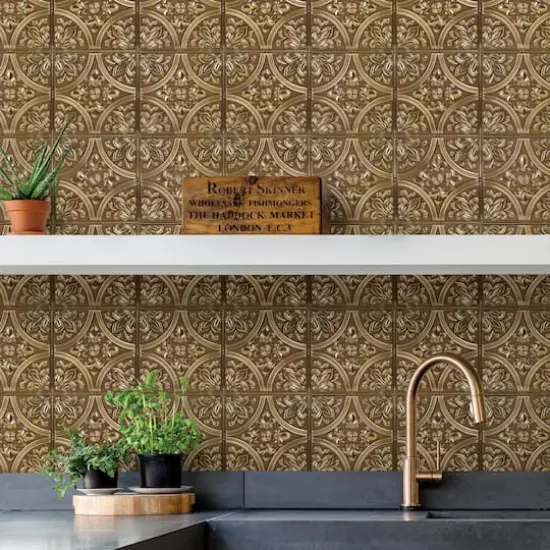 InHome Chelsea Bronze Peel & Stick Tin Tiles {5}