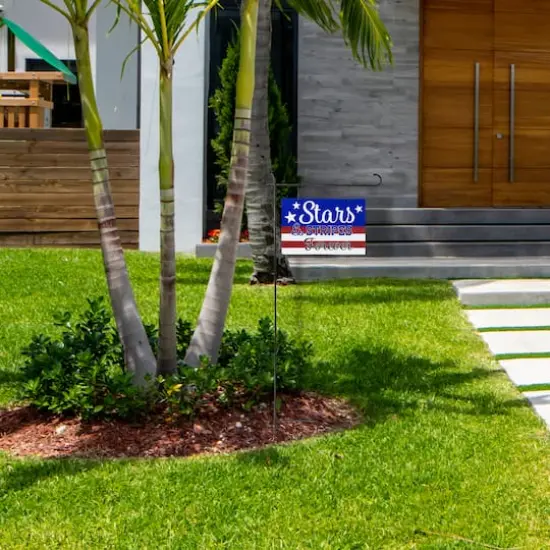 39" Stars & Stripes Forever Americana Metal Yard Sign {3}