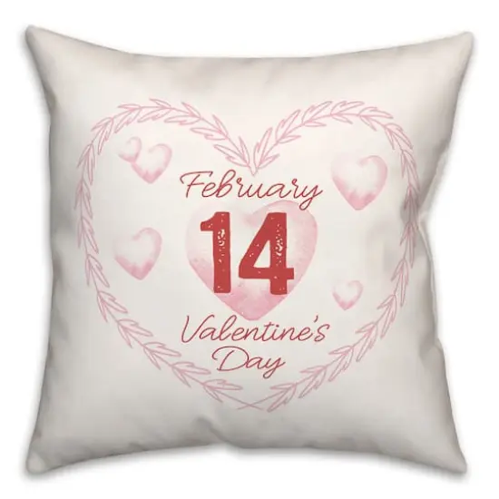 Valentine's Day Calendar Wreath Throw Pillow {1}