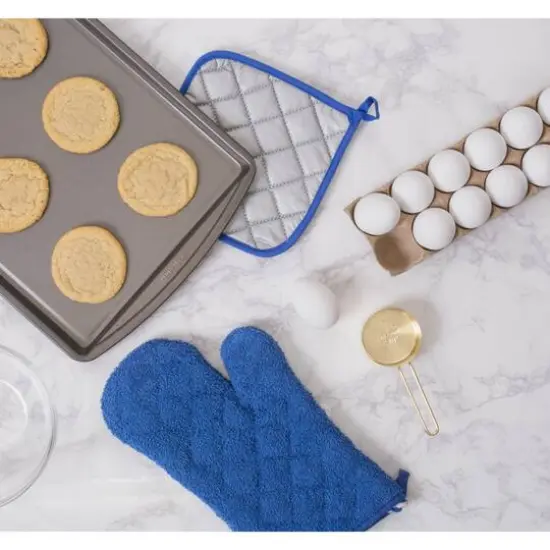 DII&reg; Terry Oven Mitts, 2ct. Blueberry {5}