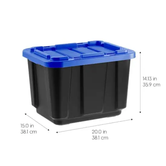 Iris&reg; 12 Gal. Blue Stackable Storage Totes, 4 Ct {4}