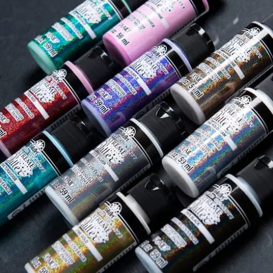 FolkArt&reg; Extreme Glitter Acrylic Craft Paint Set {9}