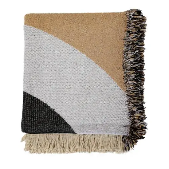 Hello Honey&reg; Multicolor Modern Recycled Cotton Throw Blanket with Print & Fringe {4}