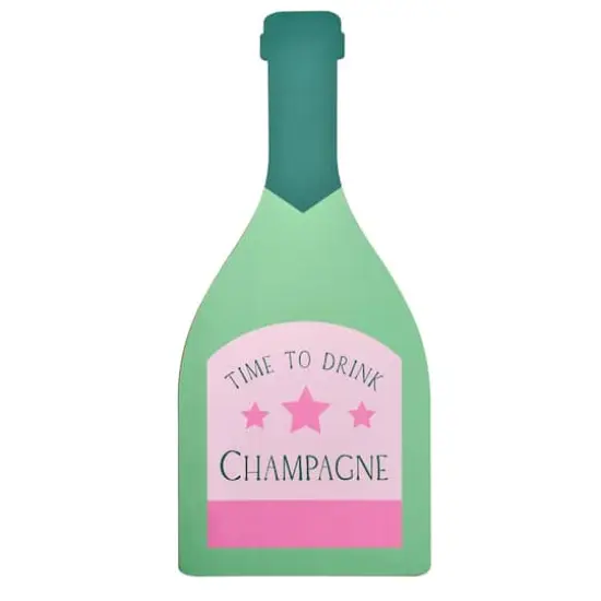 American Art Decor Tipsy Champagne Wall Plaque - 12" x 26" x 8.75" {6}