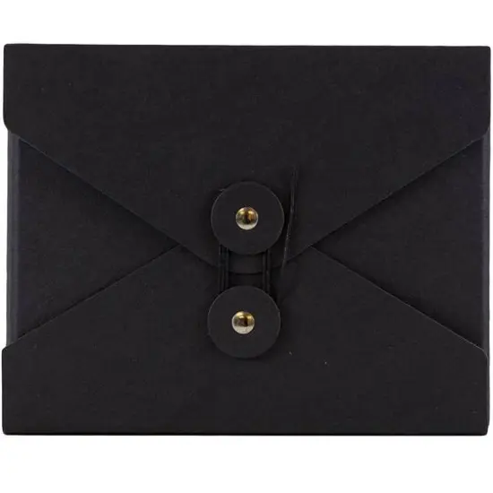 JAM Paper Black 5.25" x 6.75" Button & String Tie Portfolio  {1}