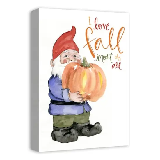 Love Fall Gnome Canvas Wall Art {3}
