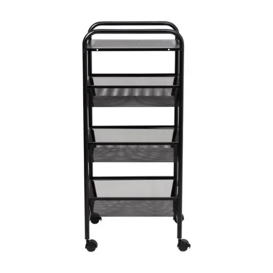 Honey Can Do Black Metal 3-Drawer Rolling Storage Cart {7}