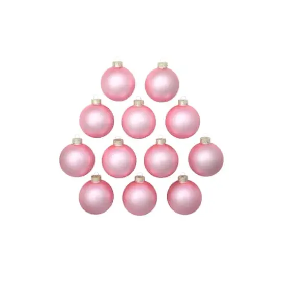 Whitehurst 12ct. 2.75" Matte Glass Ball Ornaments Baby Pink Matte {3}