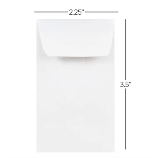 JAM Paper 2.25" x 3.5" White Coin Envelopes {4}
