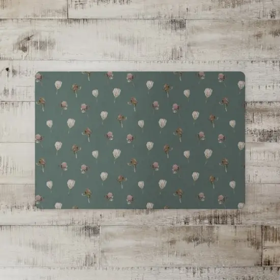 Cottage Florals Floor Mat Emerald {3}