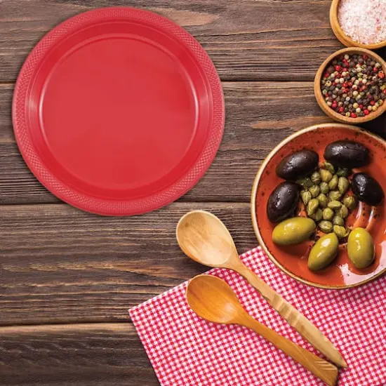JAM Paper 10.25" Plastic Party Plates, 20ct. Red {5}