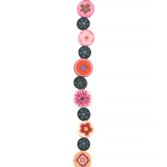 Mixed Flower Clay Disc Beads by Bead Landing&trade; {1}