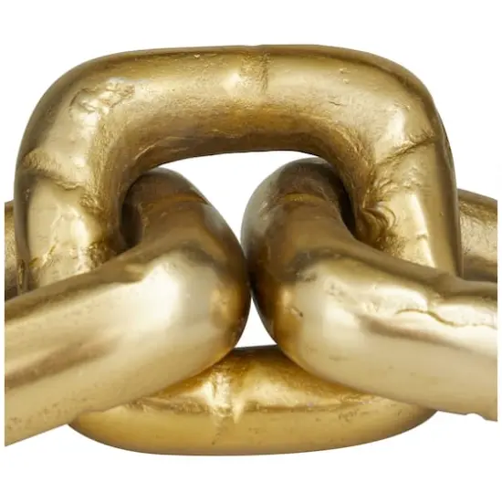 11" Aluminum Chain Sculpture Gold {5}