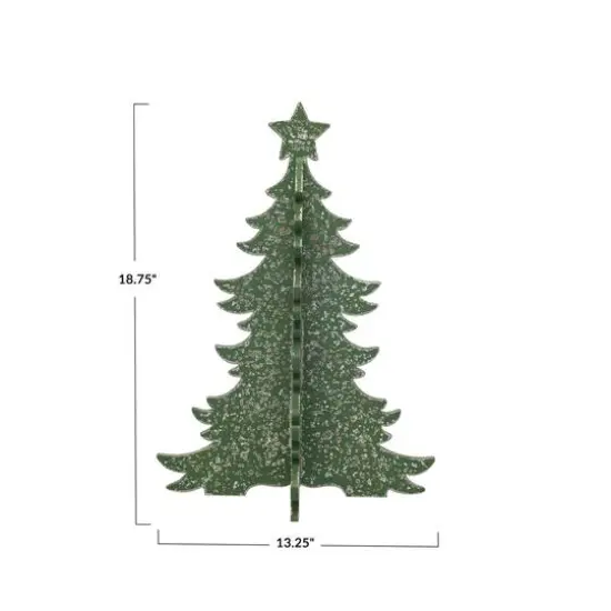 Hello Honey&reg; 18.75" Distressed Green Interlocking Christmas Tree with Star {4}