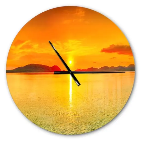 Designart Sunset Panorama Modern Wall Clock {1}