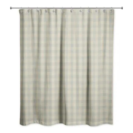 Plaid Shower Curtain Tan {1}