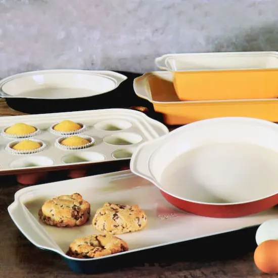Spice by Tia Mowry Savory Saffron Ceramic Nonstick Bakeware Set {3}