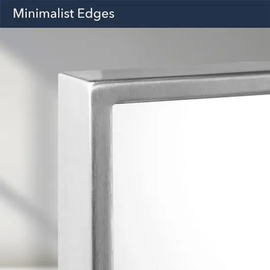 Head West Brushed Nickel 22" x 34" Float Framed Accent Mirror {7}