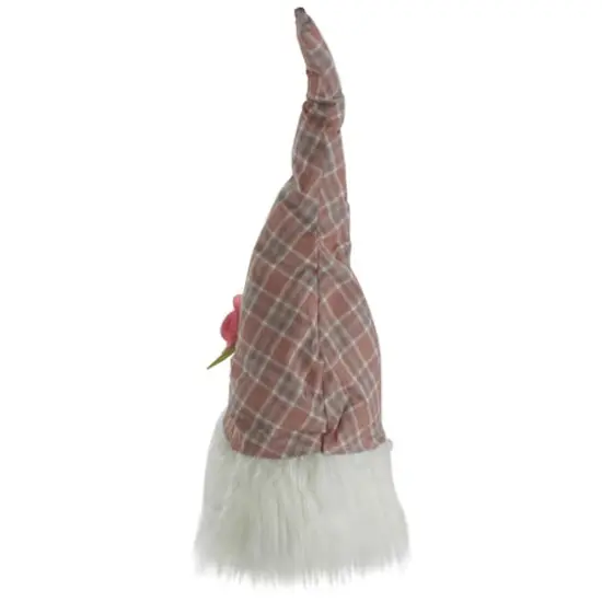 20" Pink & White Plaid Spring Gnome Head D&eacute;cor {6}