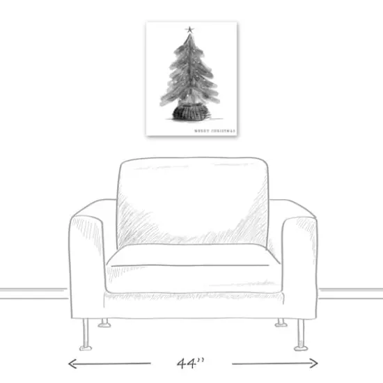 Neutral Christmas Tree Canvas Wall Art {6}