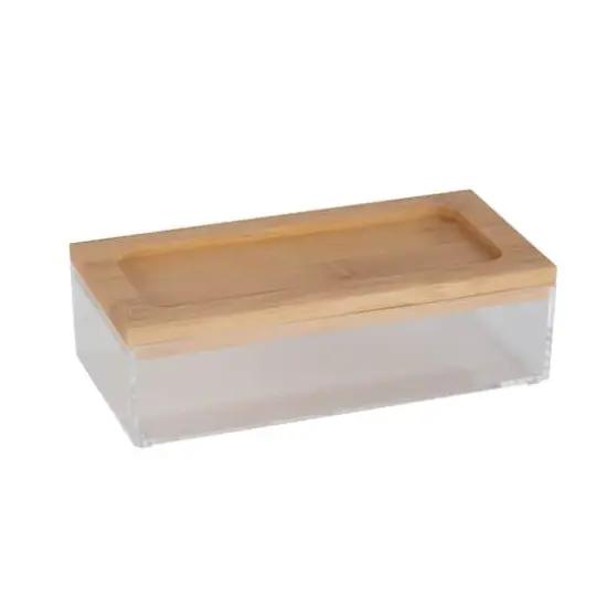 Simplify Bamboo Lid Square Clear Organizer Multi {1}