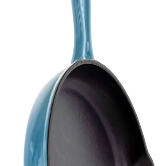 MegaChef Round 10.25" Blue Enameled Cast Iron Skillet {3}