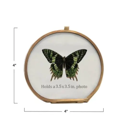 Hello Honey&reg; Brass & Glass 3.5" x 3.5" Photo Frame {7}