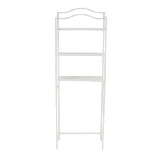 Household Essentials 3-Tier Metal Over the Toilet Storage Shelf White {7}