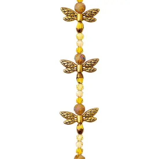 Glass & Metal Dragonfly Beads, 20mm by Bead Landing&trade; Amber {1}