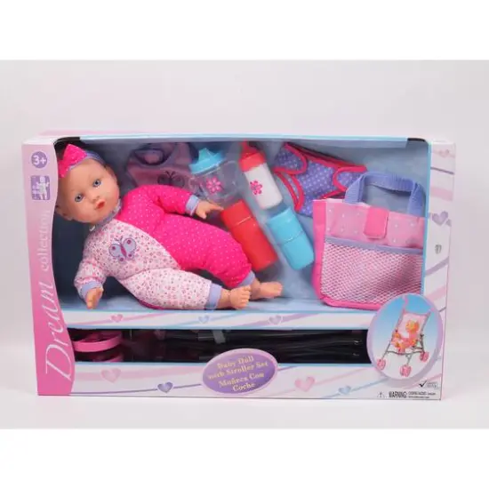 Gi-Go 14" Baby Doll With Stroller Set {3}
