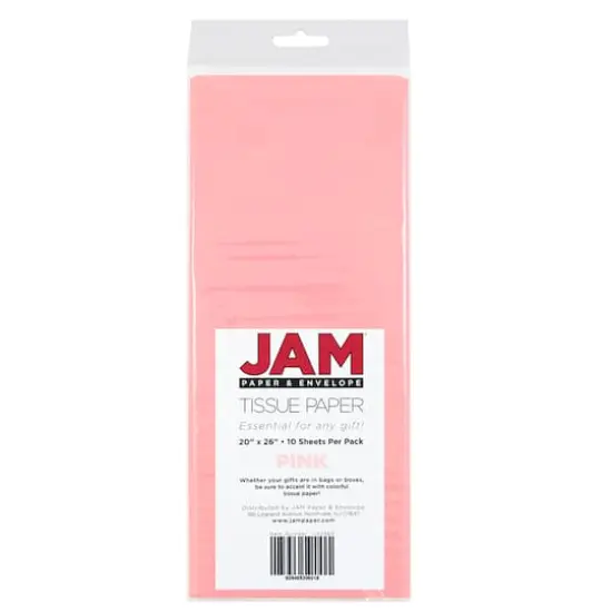 JAM Paper 20" x 26" Tissue Paper, 2 Packs of 10 Sheets Pink {6}