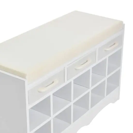 Household Essentials 32" Storage Bench White {7}
