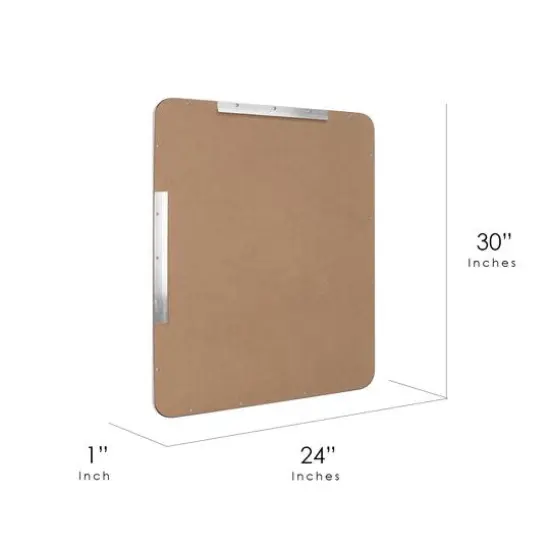 Head West Brushed Nickel 24" x 30" Rounded Edge Framed Accent Vanity Mirror {8}