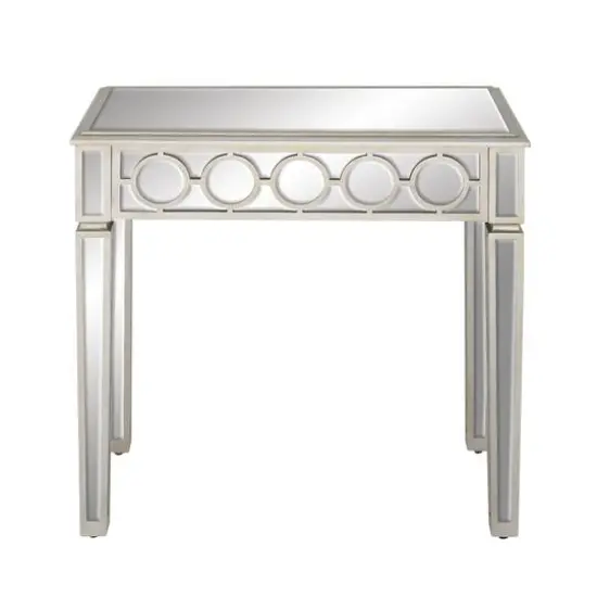 Set of 2 Grey Wood Glam Console Table, 31" x 31" {3}