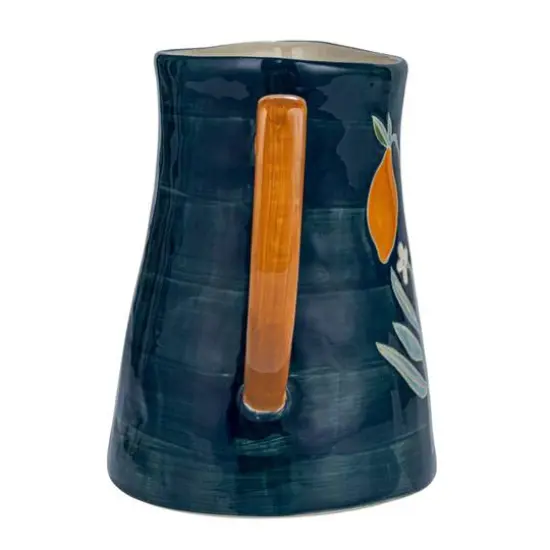 Hello Honey&reg; 9.5" Hand-Painted Multicolor Wax Relief Flowers Stoneware Pitcher {5}