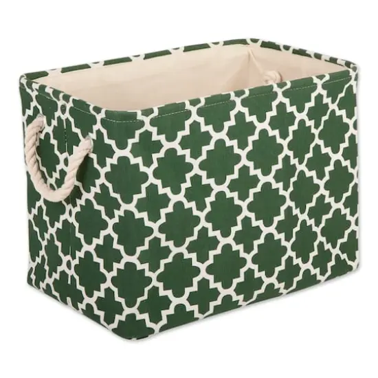 DII&reg; Small Rectangle Lattice Polyester Bin Hunter Green {1}