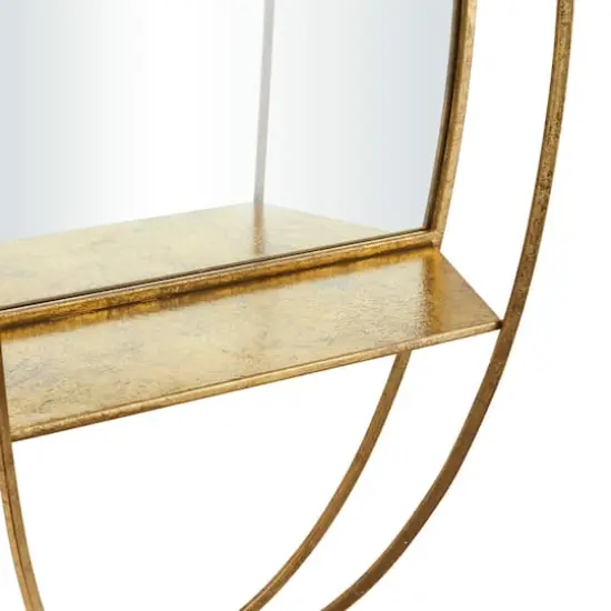 Gold Metal Glam Wall Mirror 35" x 20" x 7" {4}