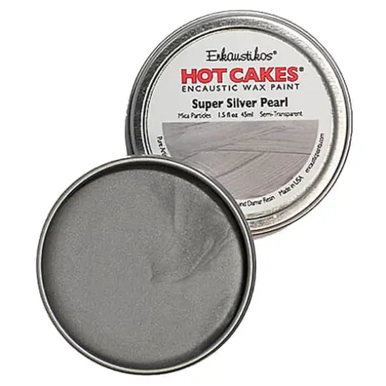 Enkaustikos&reg; Hot Cakes&reg; Encaustic Wax Paint, 1.5oz. Super Silver Pearl {1}