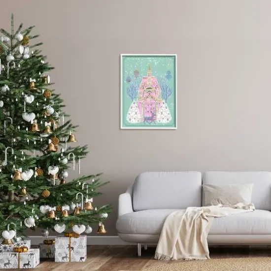 Stupell Industries Pastel Holiday Snowy Architecture Framed Giclee Art White {3}