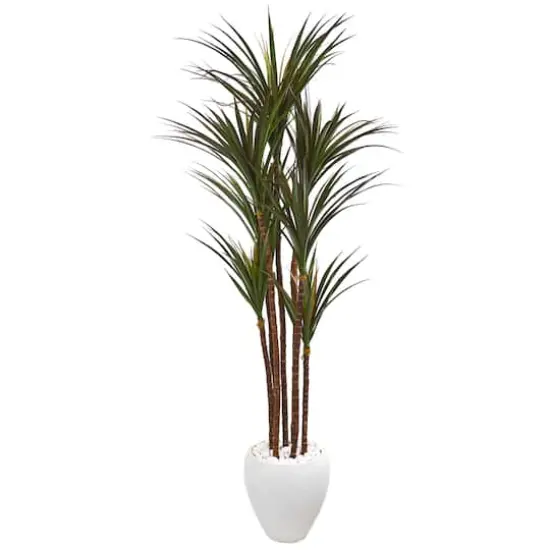 5.8ft. Giant Yucca Artificial Tree in White Planter {1}