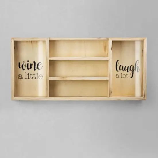 Wall Mounted Wooden Wine Rack & Cork Holder {6}