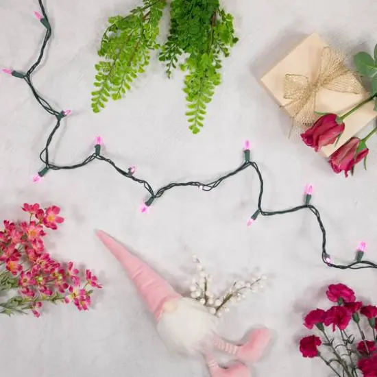 100ct. LED Mini Christmas Lights With Green Wire Pink {5}