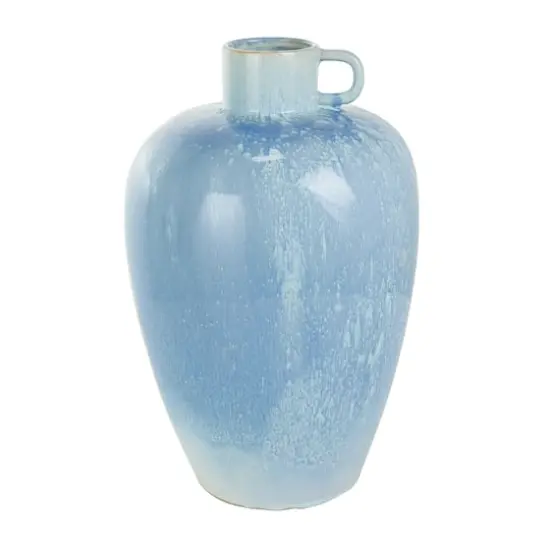 18" Blue Unique Textured Ceramic Ombre Vase {1}