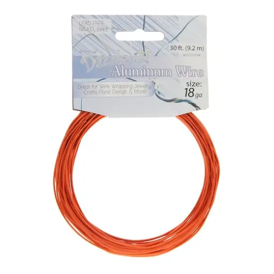 John Bead 18 Gauge Aluminum Jewelry Wire, 30ft. Orange {4}