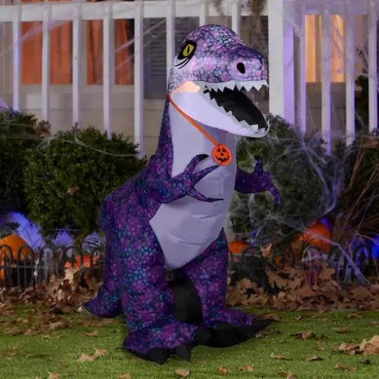 3.5ft. Airblown&reg; Inflatable Halloween Purple Dinosaur with LED Lights {3}