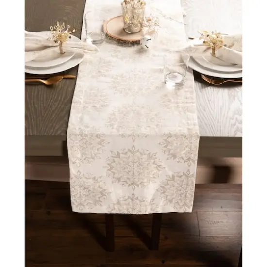 DII&reg; 72'' Winter Sparkle Jacquard Table Runner {3}