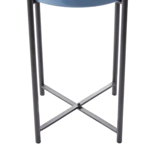 CosmoLiving by Cosmopolitan Set of 2 Blue Iron Contemporary Planter, 24" x 10" x 10" {7}